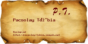 Pacsolay Tóbia névjegykártya